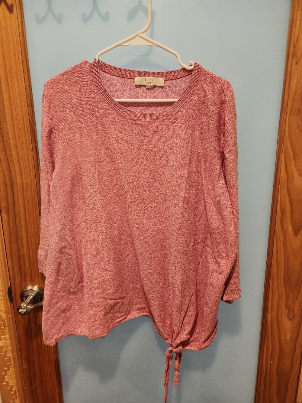 LOFT Plus pink heather 3/4 sleeve top